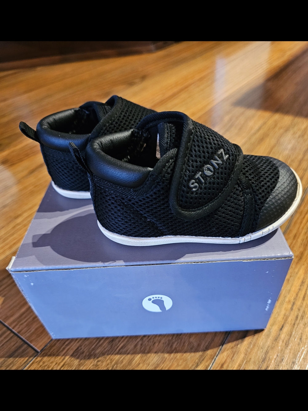 Stonz Black Mesh Baby Walker Sneakers
